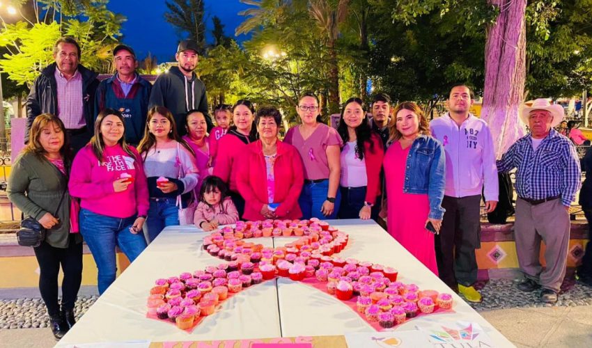 gobierno municipal a travez del sistema Dif y la unidad de iguldad y genero realizan lazo rosa